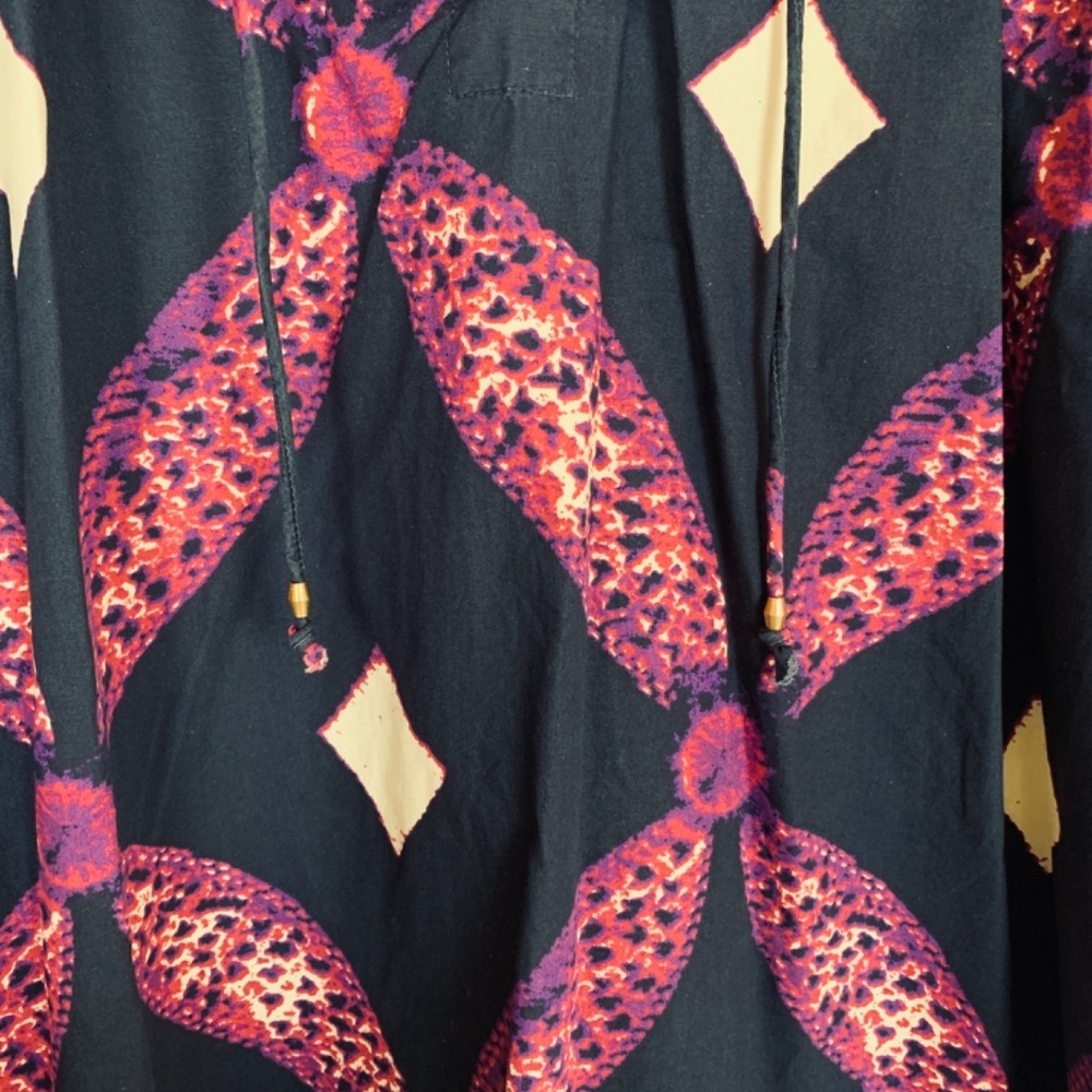 Ulla Johnson Arusi Top Plum Purple Womens Size 2 Short Sleeve Boho Diamond Print - Picture 7 of 14